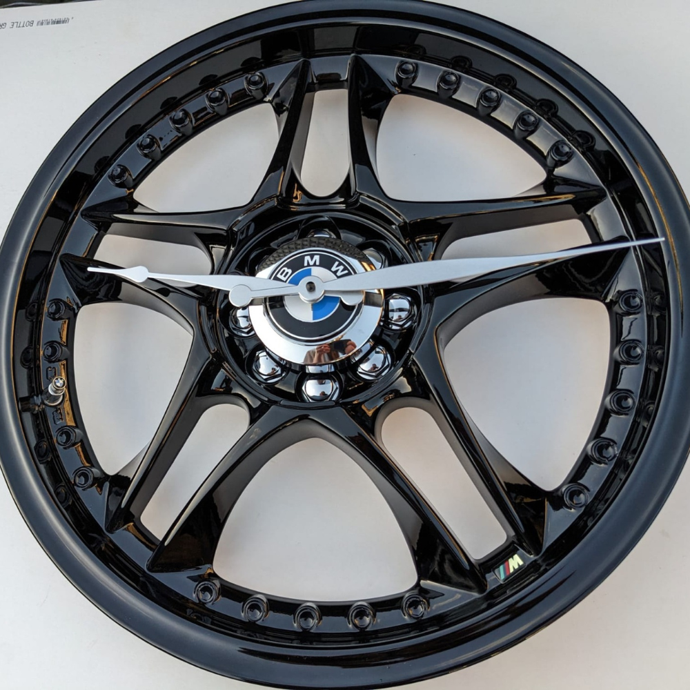 Alloy Wheel upcycled to stunning BMW Wheel wall clock