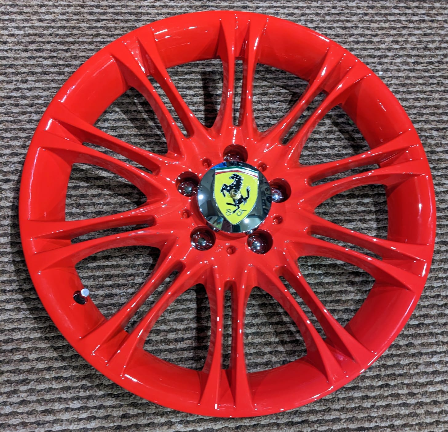 Alloy Wheel upcycled to stunning Ferrari Wheel wall clock