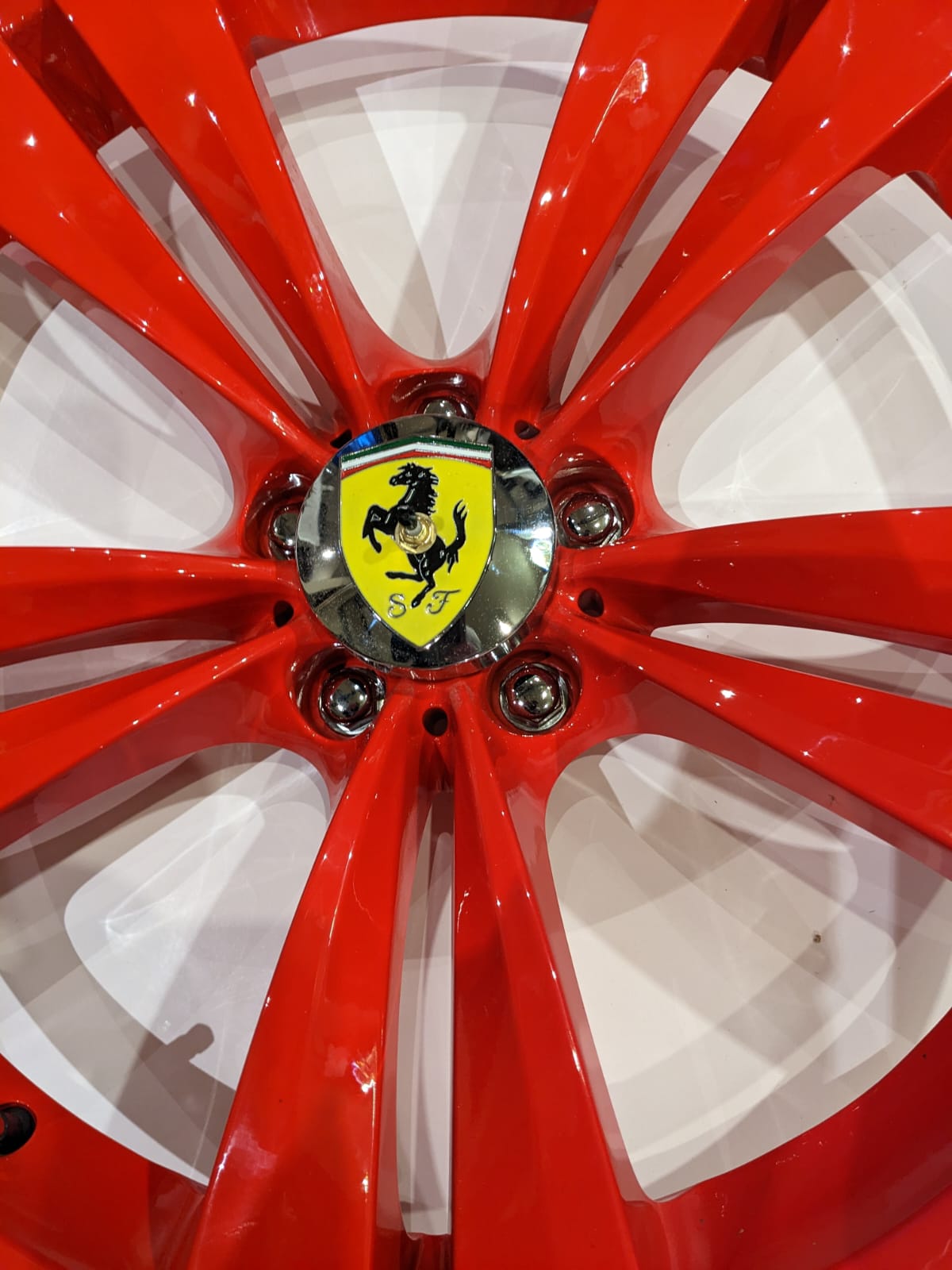 Alloy Wheel upcycled to stunning Ferrari Wheel wall clock