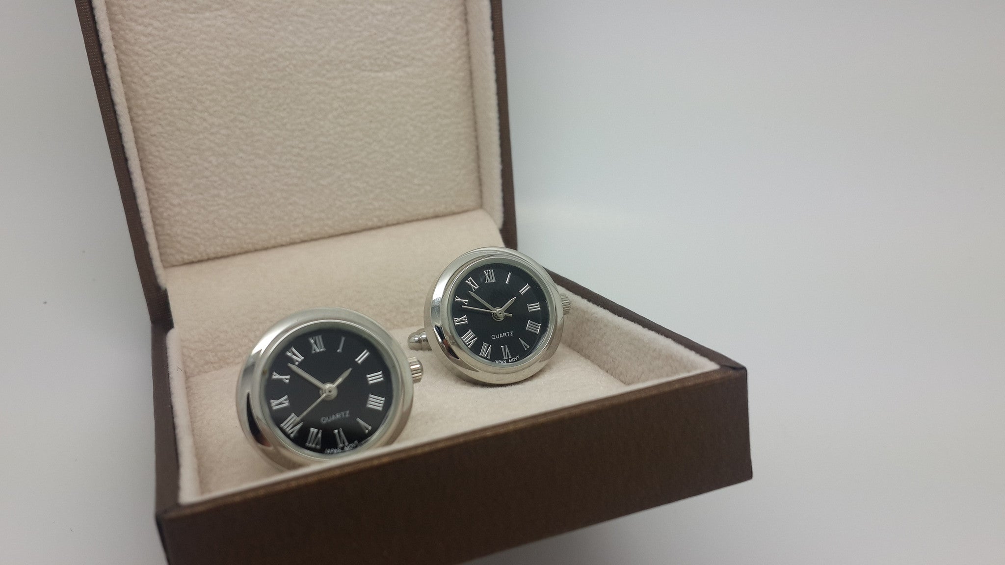 Clockwork Cufflinks With working Roman numeral clock face