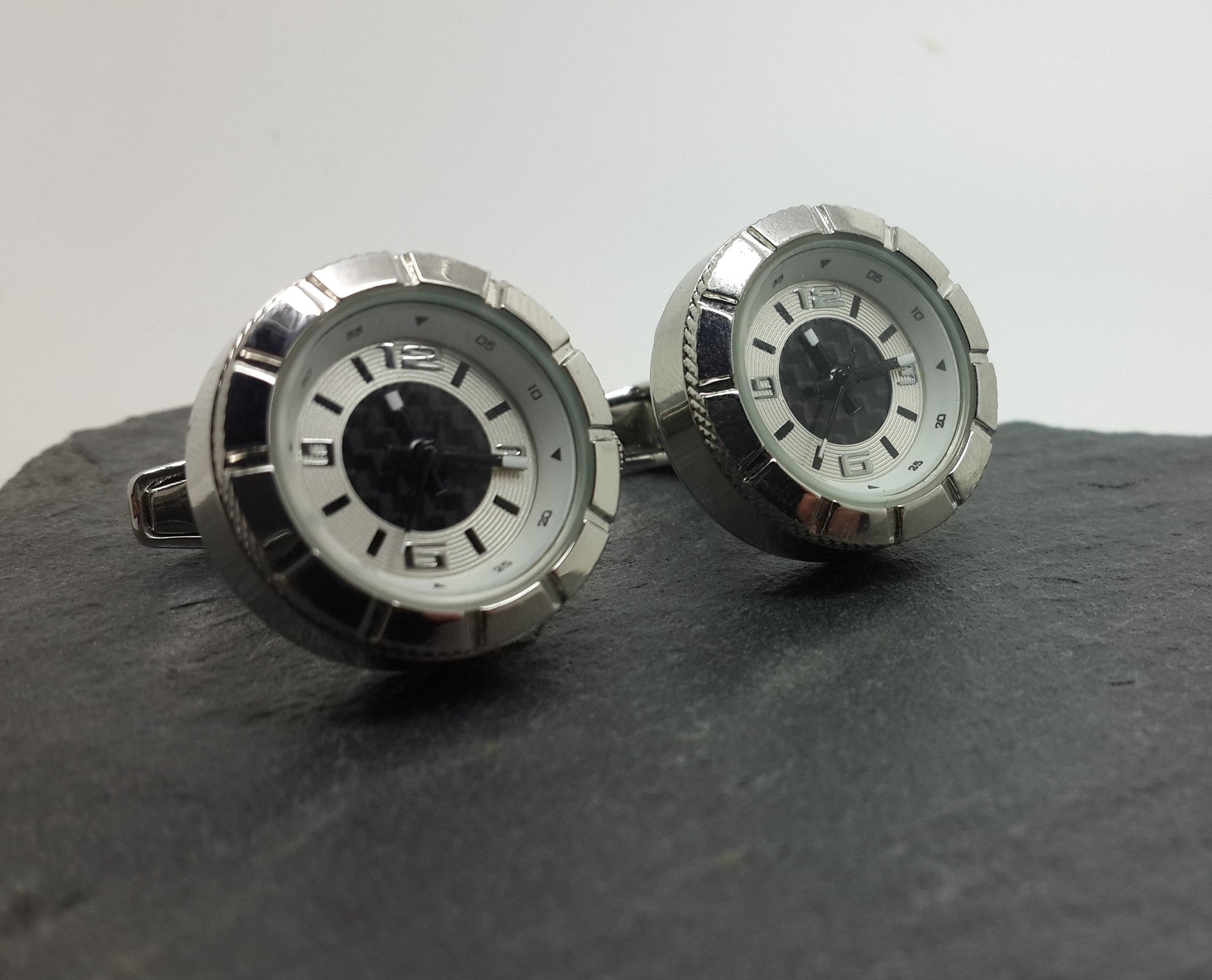 Clockwork Cufflinks With working clockface