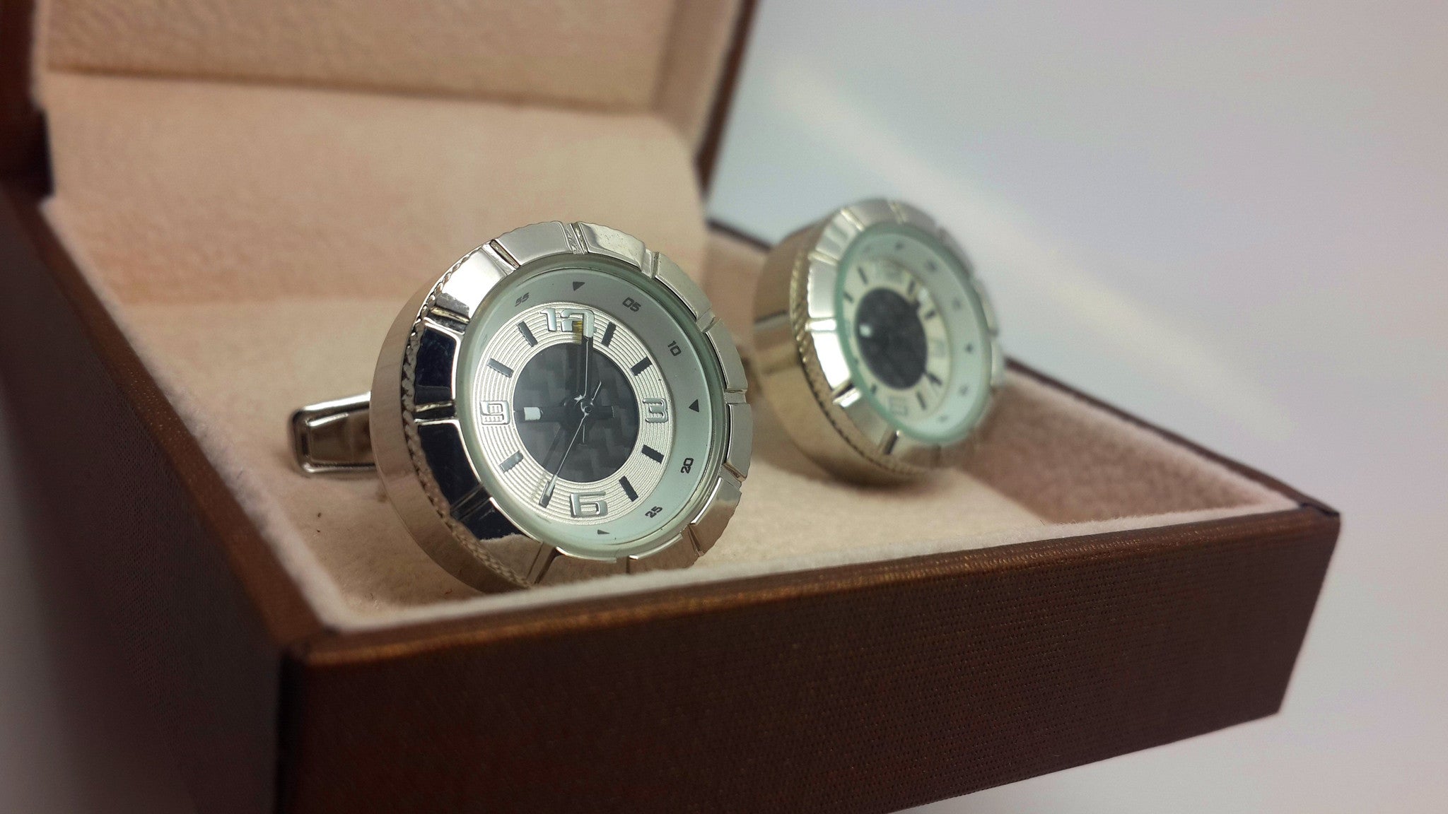 Clockwork Cufflinks With working clockface