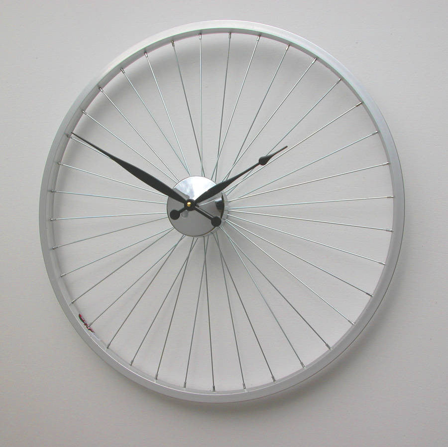 Bicycle Wheel Clock 57cm Black