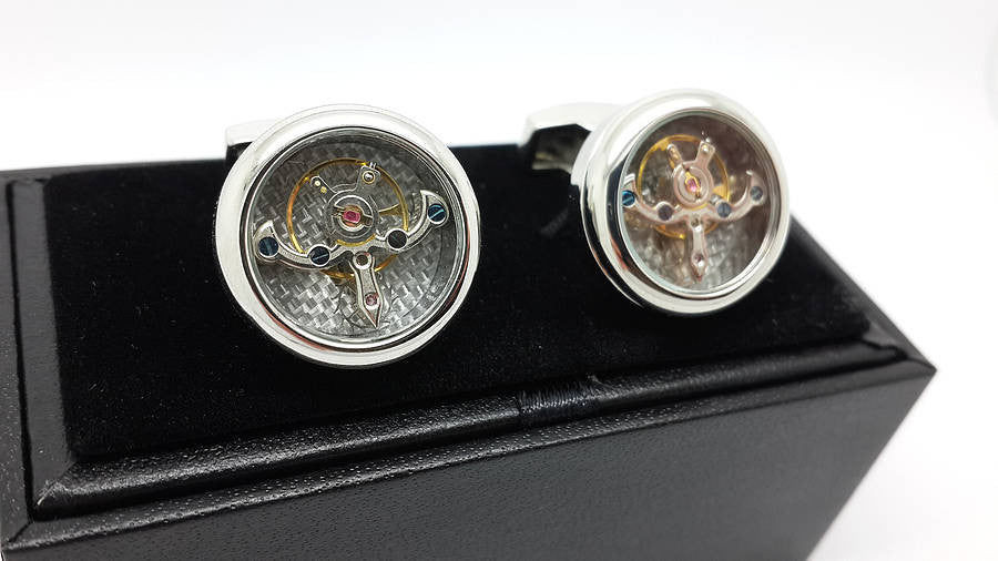 Tourbillon Clock Mechanism Cufflinks